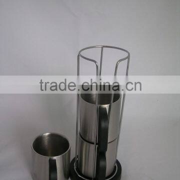 Three Piece 220ml Cup Set One Row Eco-friendly FDA LFGB Double Layer Stainless Steel Coffee Mug Cup Tumbler