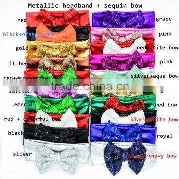 Women Girl Bride Boho sequin bowknot Headband/ baby accessories