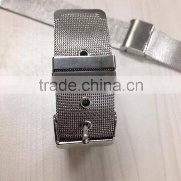 0.4 Line Stainless Steel Mesh Watch Band With Folding Buckle photo-2