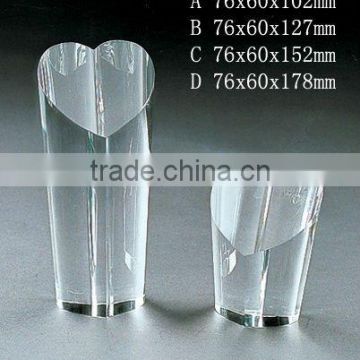 Heart shape blank Crystal can be engraved as souvenir (R-0380)