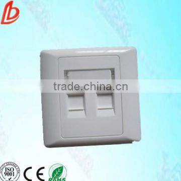 Network RJ45 Keystone 2-Port Faceplate for RJ45 jack with Shutter Made in Shenzhen China