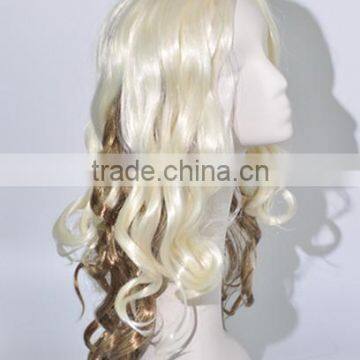 Long White and Blond Curls Wig N218
