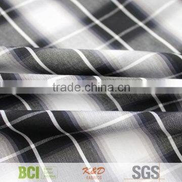 cotton woven plaid check latest shirt fabric designs for men