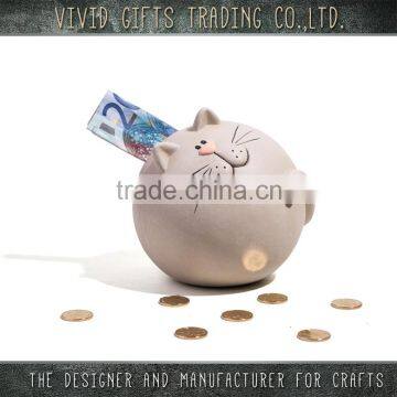 Porcelain cat shape home decoration money saving box for kids