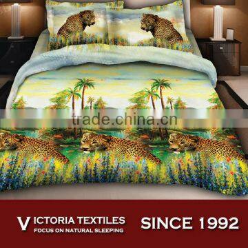 leopard pattern printed bed cover set bed linen sheet bedding 3D