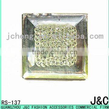 24mm star effect square shaped resin stone