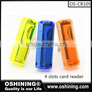 Top quality with factory price Multi 4slots Card Reader for SD (OS-CR105)