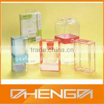 Guangzhou factory clear transparent cosmetic folding pvc box(ZDPVC11-047)