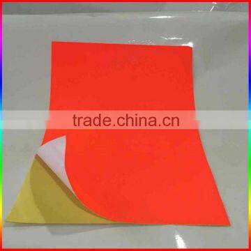 2016 new products orange adhesive fluorescent paper fluorescent paper sticker