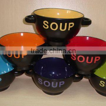 5.5'' 6 Pieces Ceramic Stoneware Soup Bowl Set