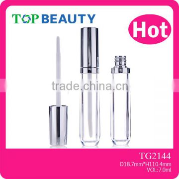 TG2144- 7ml Round Empty Plastic Clear Brand Lipgloss