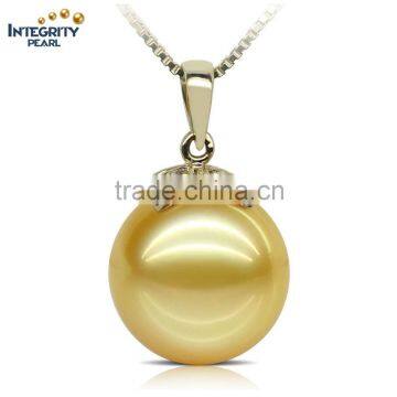 2016 new fashion 11-12mm gold round freshwater jewel original pearl pendant