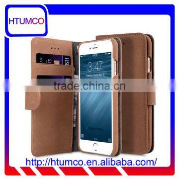 2016 Classic Brown Wallet Case MOBILE PHONE COVER Leather Case for Apple IPhone 7 Plus (5.5")