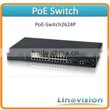 PoE-Switch2624P, POE Switches working with all POE compatible IP cameras (-E in the model name)