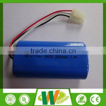 Best price 7.4v 2600mAh rechargeable Li-ion battery pack