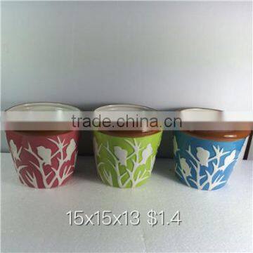 Different color High quality small ceramic pots with different pattern ceramic plant pot pottery