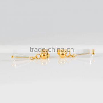 Surgical steel earrings gold stud transparent acrylic earrings