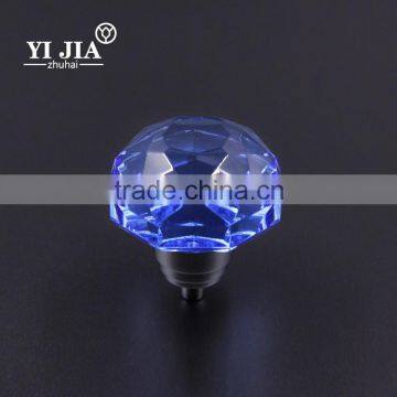 45 mm blue zinc alloy chrome plate crystal knobs for kitchen cabinets