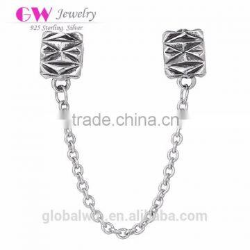 Vintage Silver Safety Chain 925 Sterling Silver Charm European Hot Sale Safety Chain for Woman Bracelet A003