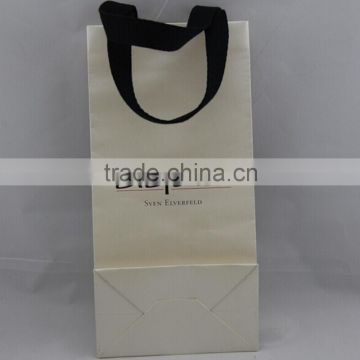 High Grade white iridescent paper wine bags Wholesale Christmas gift package