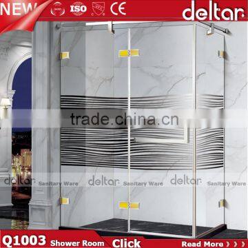 Stainless Steel Silk-screen 8mm Glass Shower Door Sliding Bathroom Sanitary Ware Shower Enclosure