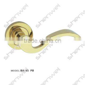 BA-45 PB brass door handle on rose