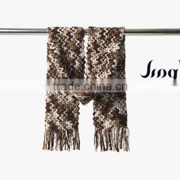 Manufacturer fashion mixed color knitting ladies acrylic scarf