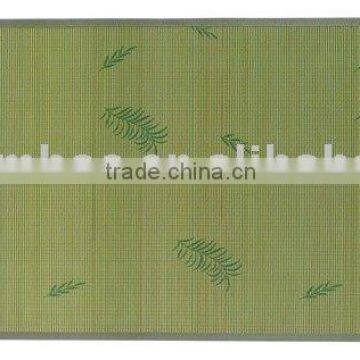 multi line melon green printting with waterweeds bamboo rug