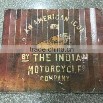 corrugated/ wave shape vintage metal tin sign