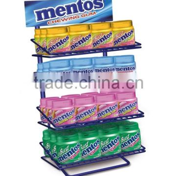 Mentos candy metal display rack,chewing gum wire counter top