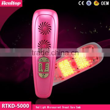 Red Light Micro Electric Current Breast Firming Breast Enhancement Comb Massager Microcurrent Breast Care Comb