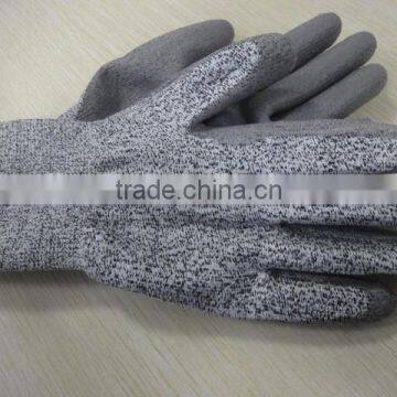 pu palm coated HPPE Glass fiber safety gloves