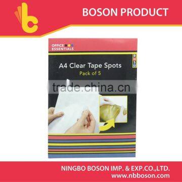 A4 clear tape spots