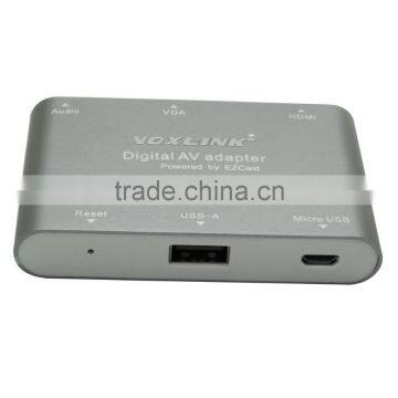 Hot Selling Best Quality VOXLINK Digital AV Adapter With HDMI And VGA+Audio Dual Display Converter Dark Gray photo-5