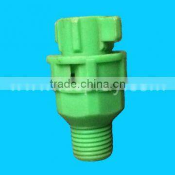 Quick release plastic chemical manufacturing nozzles