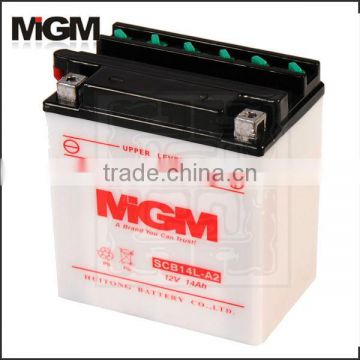 motorcycle battery SCB14L-A2,Good quality dry charged motorcycle battery