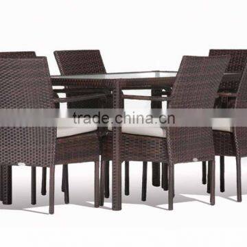 2017 Trade assurance weatherproof rectangular seagrass wicker cheap dining table set