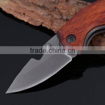 Multifunctional Mini Wood Handle Outdoor Survival Folding Pocket Tool Knife photo-3