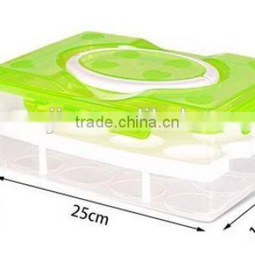 Small Order Portable Two Layers 24 Lattices Plastic Egg Storage Box photo-4