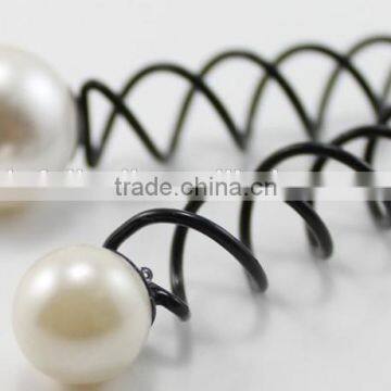 Personalized Hairpin Black Hair Stick Vintage Pearl Spiral Hairpin photo-2