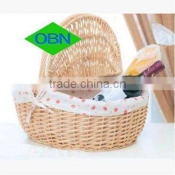 Wholesale wicker shopping basket with lid