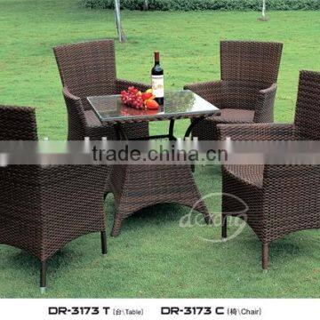 Rattan outdoor furniture restaurant garden coffee dining table set