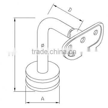 Tube Indoor Mirror Polished Handrail Bracket For Glass Fencing