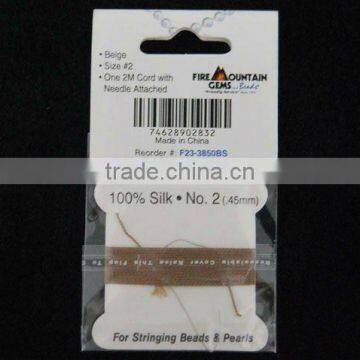 wholesale 100% bead silk threading cord with needle attached