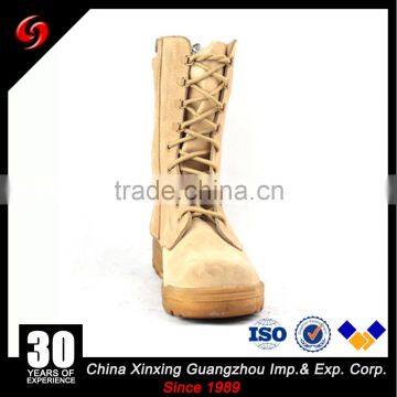Khaki Suede Cow Leather Army Tactical Military Desert Boots With Zipper for Hunting /Hiking/ Camping photo-2