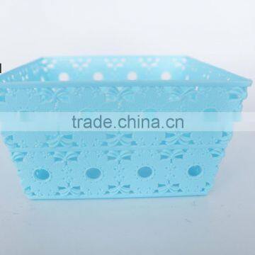 2016 New Style Plastic pp Square Fruit Basket With Sunflower