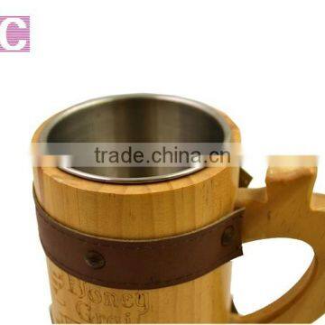 Customized Wooden Beer Cup With Stainless Steel photo-2