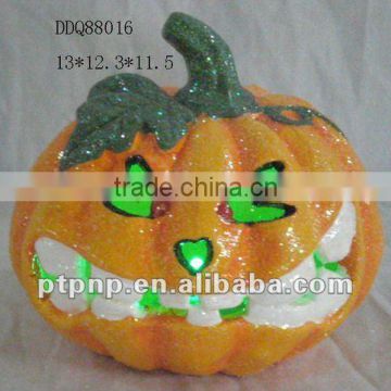 Halloween ceramic pumkin skull with LED light