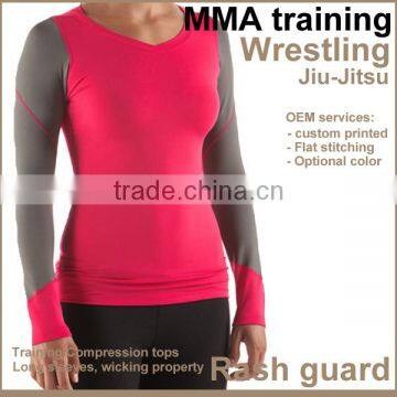 Technical top polyester Rashguard women's compression top
