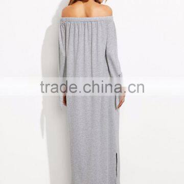 Latest Design Straight Dress Styles off Shoulder Women Maxi Dress Long Sleeve photo-4